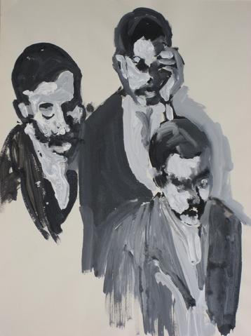 <i>3 Faces, Hayward King</i><br>Mid Century Distemper on Paper<br><br>#3707