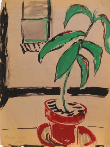 <i>Avocado Plants</i><br>Acrylic, 1940-70s<br><br>#5368