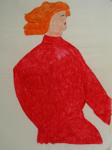 Man in a Red Sweater&lt;br&gt;1970s Felt Marker&lt;br&gt;&lt;br&gt;#7587