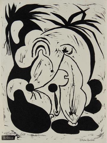 <i>Abstraction</i><br>1946 Linoleum Block Print<br><br>#30676