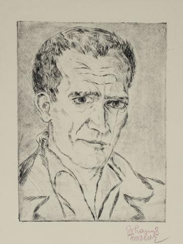 Portrait of a Man, Austrian Secession<br>1920s Etching<br><br>#60125