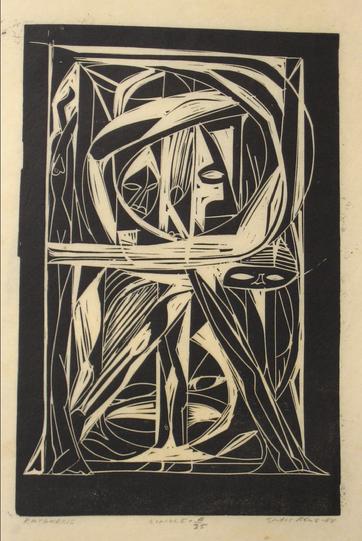 &lt;i&gt;Katharsis&lt;/i&gt;&lt;br&gt;1964 Linoleum Block Print&lt;br&gt;&lt;br&gt;#14849