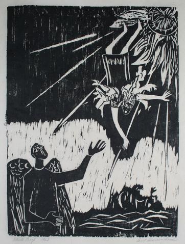 <i>Daedalus & Icarus</i><br>1963 Woodcut<br><br>#71286