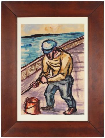 Marine at Sea<br>1943 Gouache<br><br>#30671