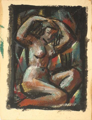 Abstract Geometric Nude&lt;br&gt;1930-60s Oil&lt;br&gt;&lt;br&gt;#13387