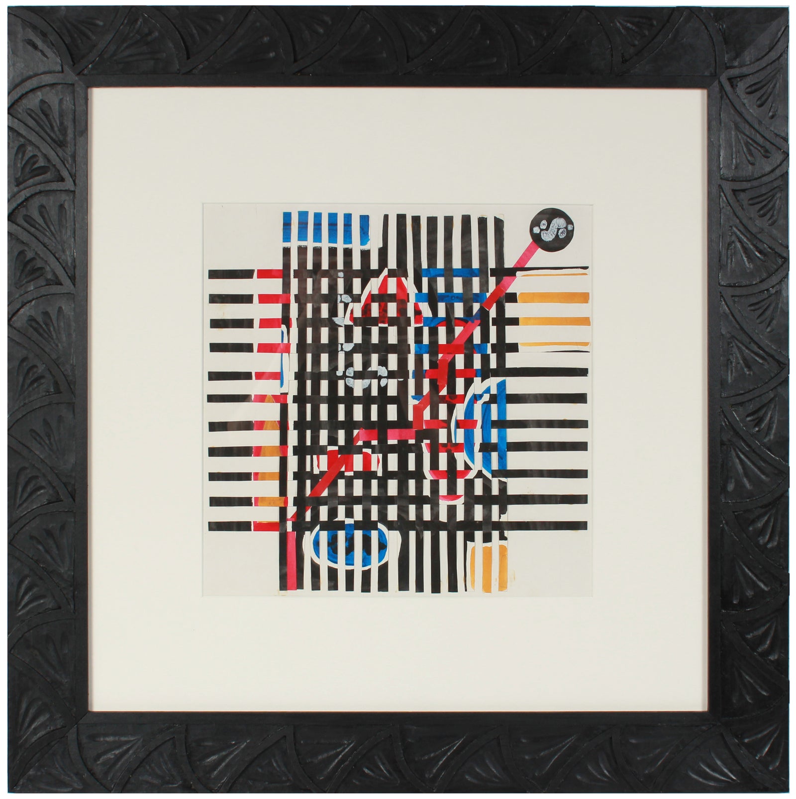 <i>Freefall</i> <br>20th Century Acrylic & Woven Collage <br><br>#36866