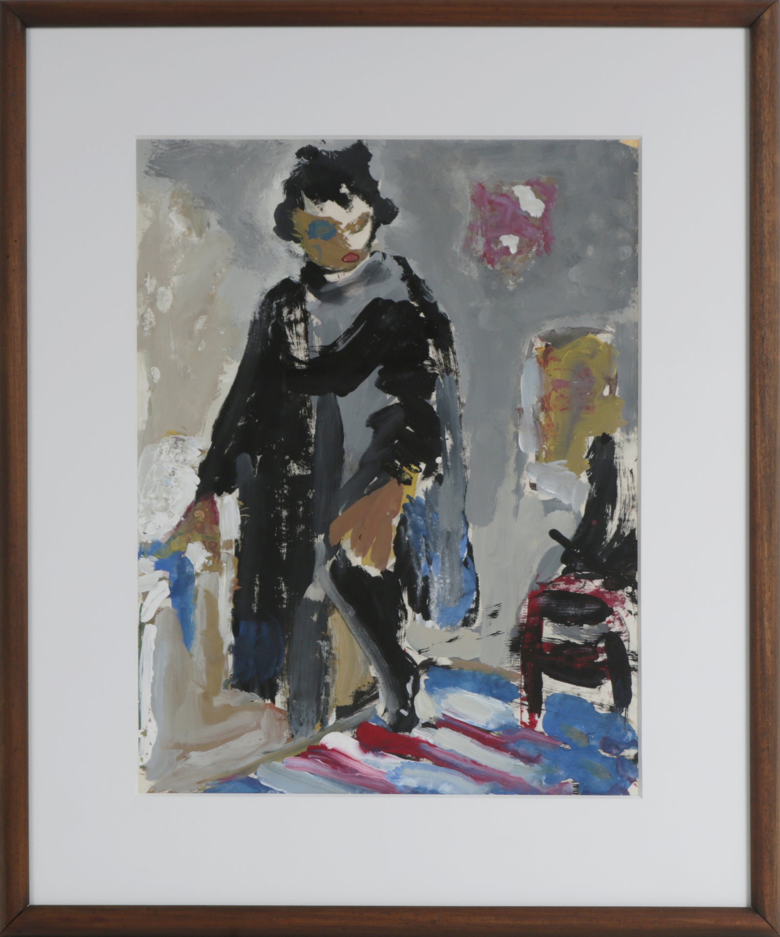 <i>Jay #42</i>, Portrait of Jay DeFeo<br>Mid Century Distemper on Paper<br><br>#3708