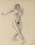 Nude Female Dancer<br>Early-Mid Century Graphite Drawing<br><br>#90748