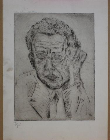 Self Portrait of the Artist&lt;br&gt;Early 20th Century Etching&lt;br&gt;&lt;br&gt;#11255