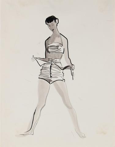 Monochromatic Fashion Illustration, 1946-54&lt;br&gt;&lt;br&gt;#27188