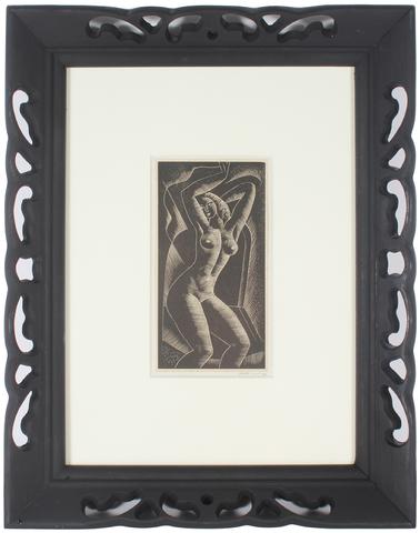 Art Deco Nude<br>1932 Woodcut<br><br>#9612