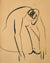 Minimalist Ink Wash Figure<br>1930-50s<br><br>#15977