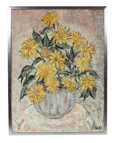 Lush Sunflower Bouquet&lt;br&gt;Mid Century Oil&lt;br&gt;&lt;br&gt;#94932