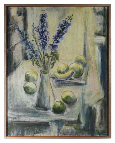 Wild Hyacinths With Fruit<br>Mid Century Oil<br><br>#88120
