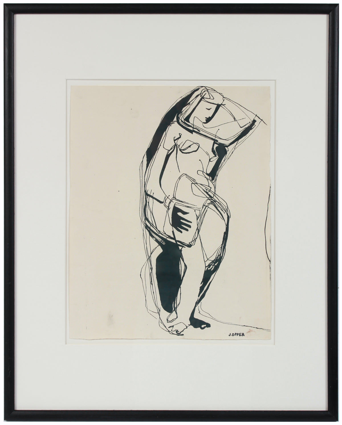 Modernist Standing Nude &lt;br&gt;1940-50s Stone Lithograph &lt;br&gt;&lt;br&gt;#38860