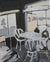 Grayscape Interior with Chairs<br>1960s Distemper on Paper<br><br>#4154