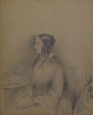 Seated Woman with Book<br>Graphite, Early-Mid 1800s<br><br>#10144