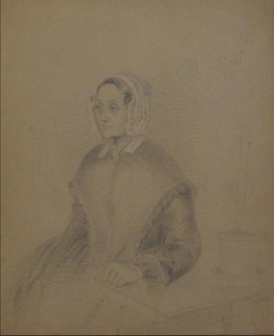 Portrait of an Older Woman<br>Early-Mid 1800s Mixed Media<br><Br>#10140