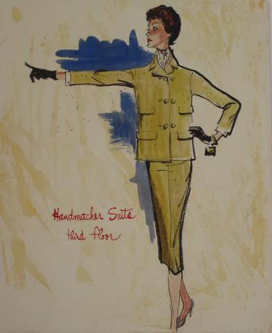 Woman in a Mustard Suit&lt;br&gt;Watercolor, 1946-54&lt;br&gt;&lt;br&gt;#5209