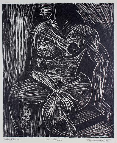 <i>Seated Klarna</i><br>1946 Woodcut<br><br>#30959