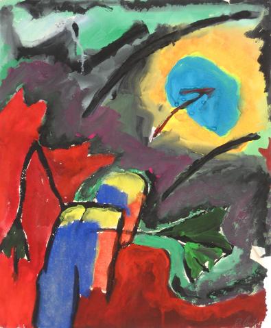 Colorful Abstract&lt;br&gt;Watercolor, 1940-70s&lt;br&gt;&lt;br&gt;#5350