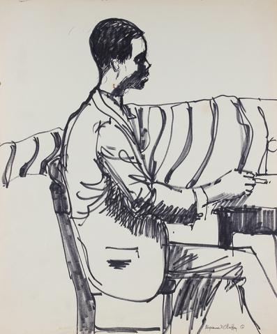 &lt;i&gt;Hayward King&lt;/i&gt;&lt;br&gt;1950-60s Ink Portrait&lt;br&gt;&lt;br&gt;#23399