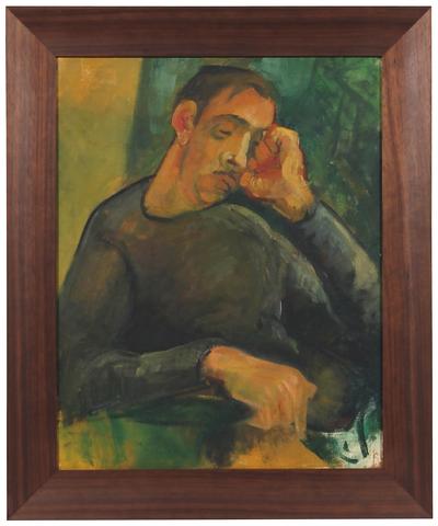 Thoughtful Man<br>1940s Oil<br><br>#56116