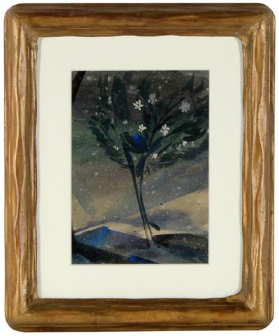 <i>Flowering Tree</i><br>1927 Watercolor Scene<br><br>#9606
