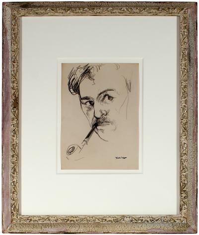 Man with Pipe<br>Mid Century Graphite<br><br>#49913