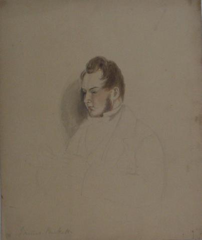 Male Portrait Study, 1800s&lt;br&gt;Watercolor &amp; Graphite&lt;br&gt;&lt;br&gt;#10090