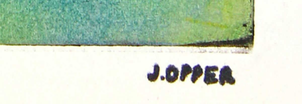 Amorphic Modernist Abstract<br>1940-50s Stone Lithograph<br><br>#40683