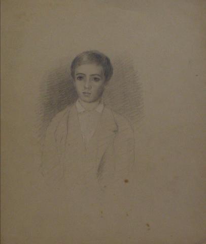 Graphite Study of a Young Man<br>Early-Mid 1800s<br><br>#10145