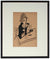 Cubist Ink Wash Figure<br>1930-50s<br><br>#15982