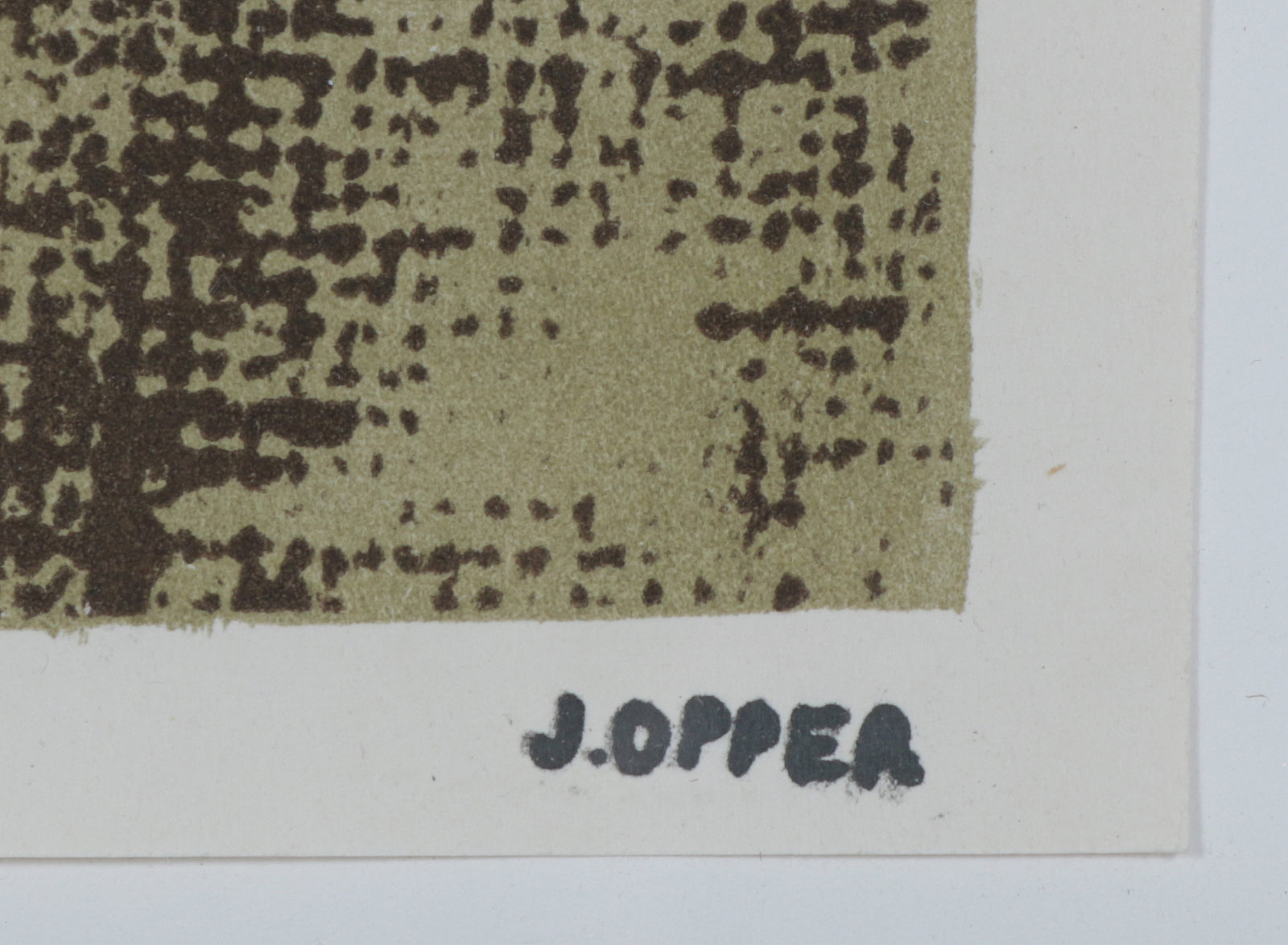 Yellow and Brown Abstract <br>1940-50s Stone Lithograph <br><br>#40736