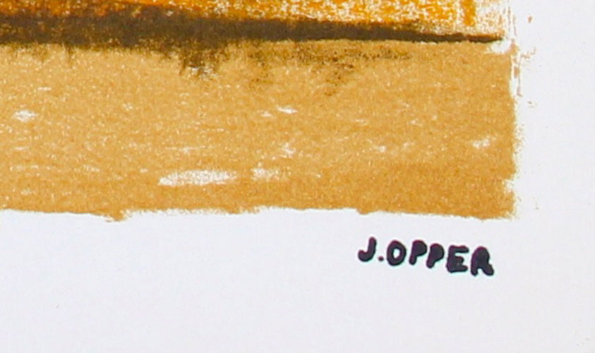 Desaturated Secondary Color Abstract <br>1940-50s Stone Lithograph <br><br>#40772