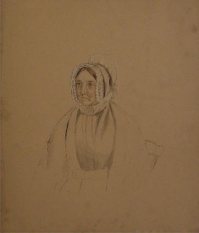 Portrait of an Older Woman<br>Early-Mid 1800s Mixed Media<br><Br>#10141