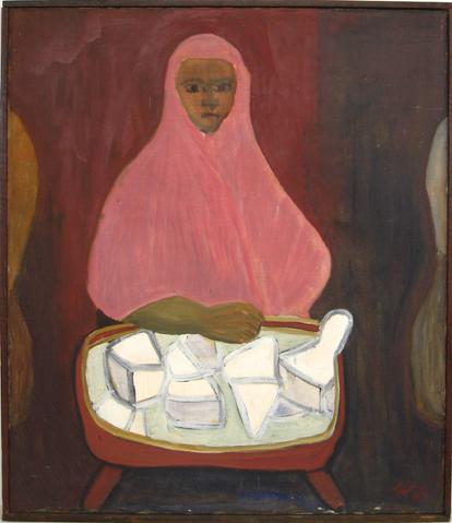 <i>Vendedora, The Vender</i><br>Oil, 1940-70s<br><br>#4941