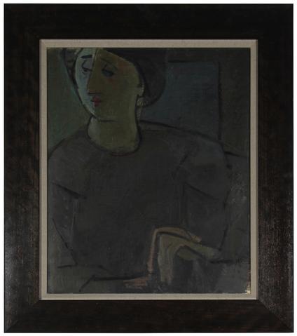 Moody Portrait of a Woman<br>1930s Oil<br><br>#50815