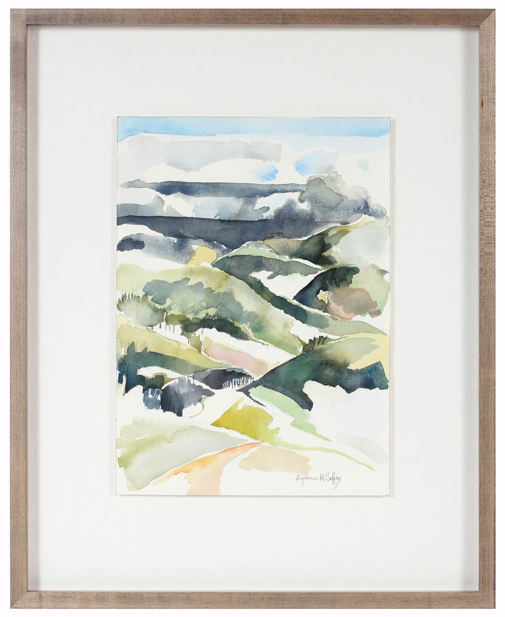 <i>Hills at Crystal Springs</i>, San Mateo<br>20th Century Watercolor<br><br>#43703