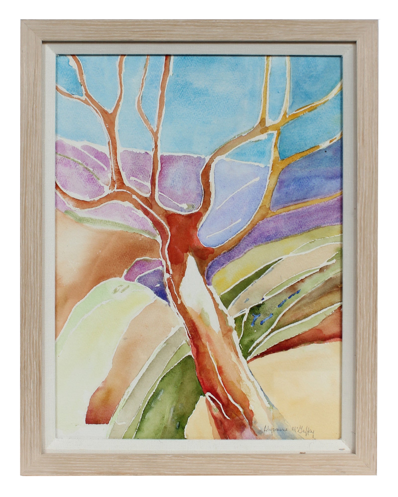 Abstracted Watercolor Tree<br>Late 20th - Early 21st Century<br><br>#43846