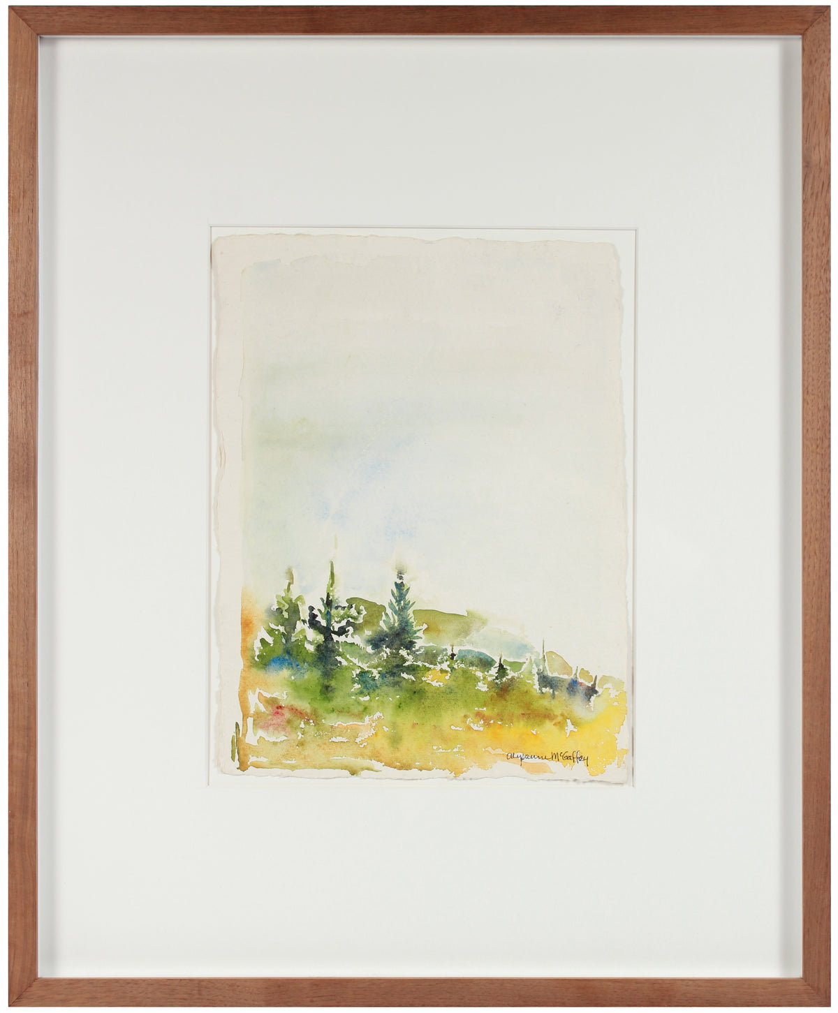 California Trees on Hillside &lt;br&gt;Late 20th-Early 21st Century Watercolor &lt;br&gt;&lt;br&gt;#43874