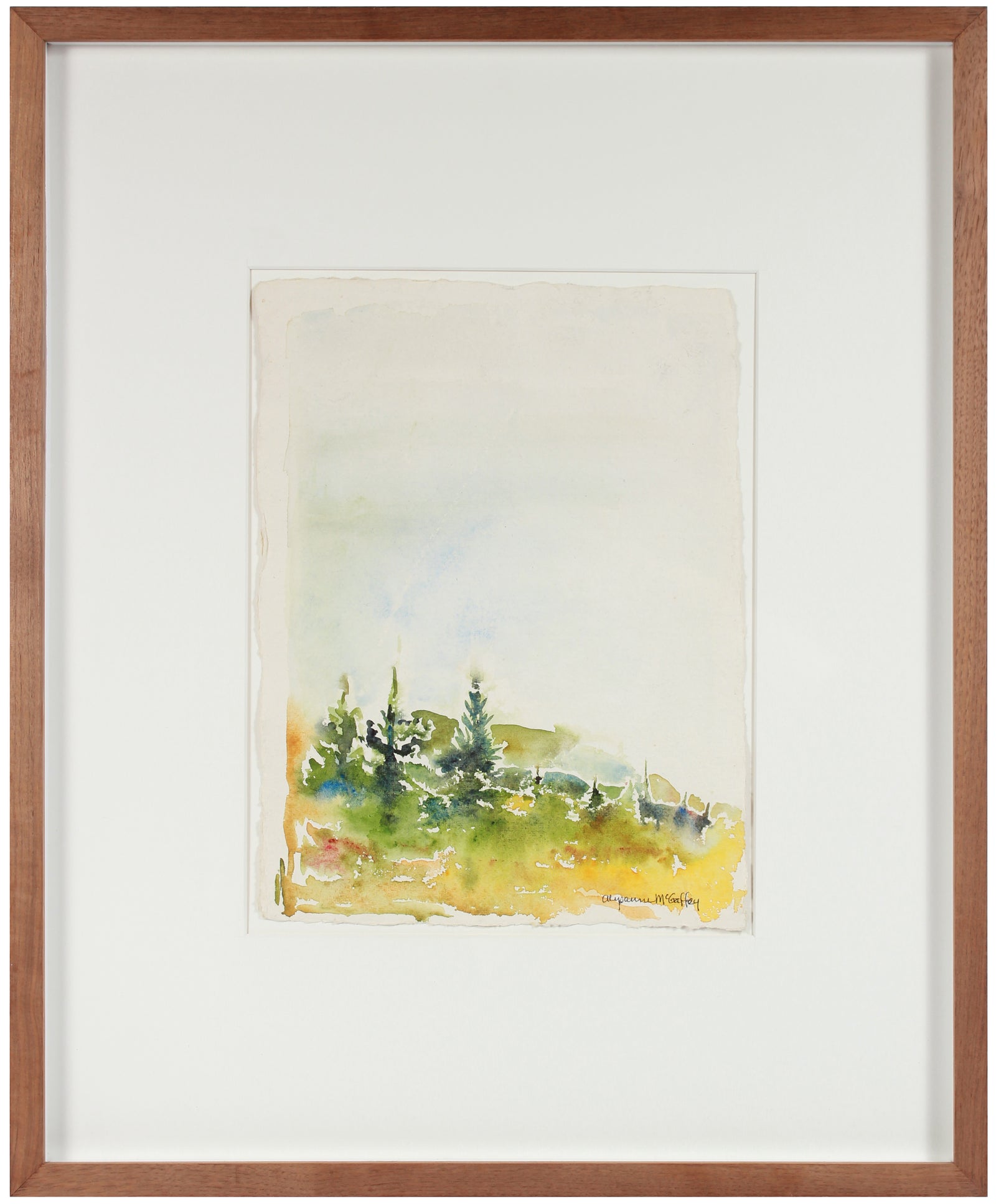 California Trees on Hillside <br>Late 20th-Early 21st Century Watercolor <br><br>#43874