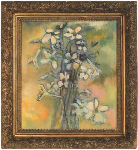 Vased Wild Flowers&lt;br&gt;Mid Century Oil&lt;br&gt;&lt;br&gt;#82048