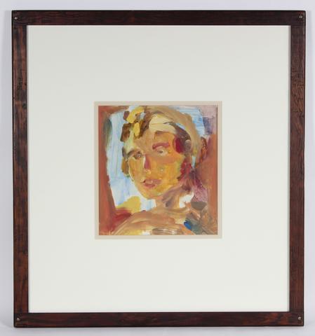 Warm Bay Area Figurative Portrait<br>1965 Distemper on Paper<br><br>#23220