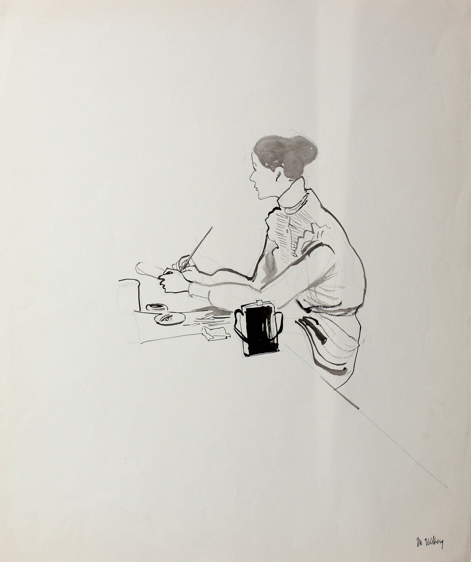 Breakfast Fashion Study<br>Ink, 1946-54<br><br>#4722