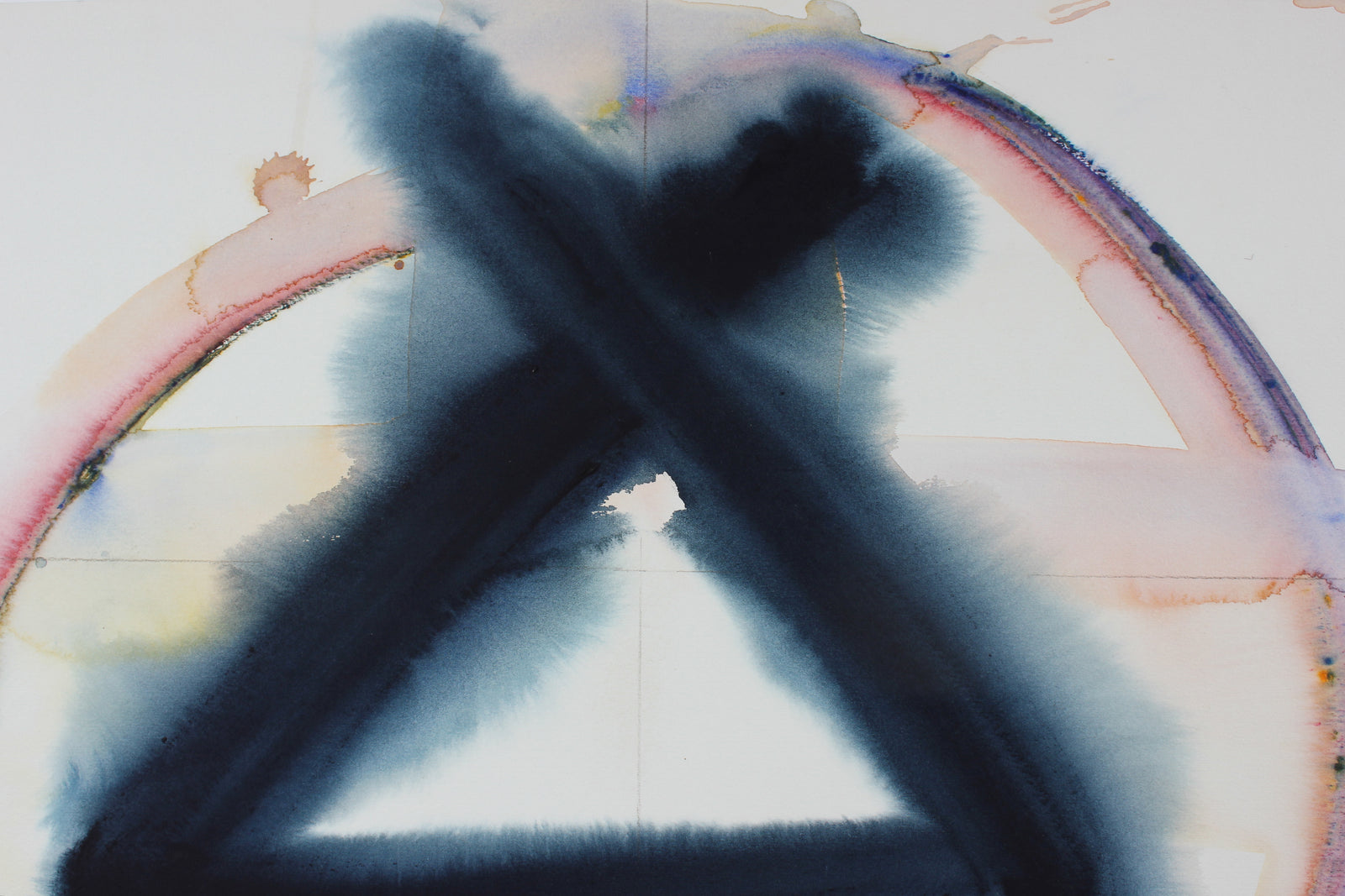 Circle and Triangle<br>Late 20th Century Watercolor <br><br>#47222