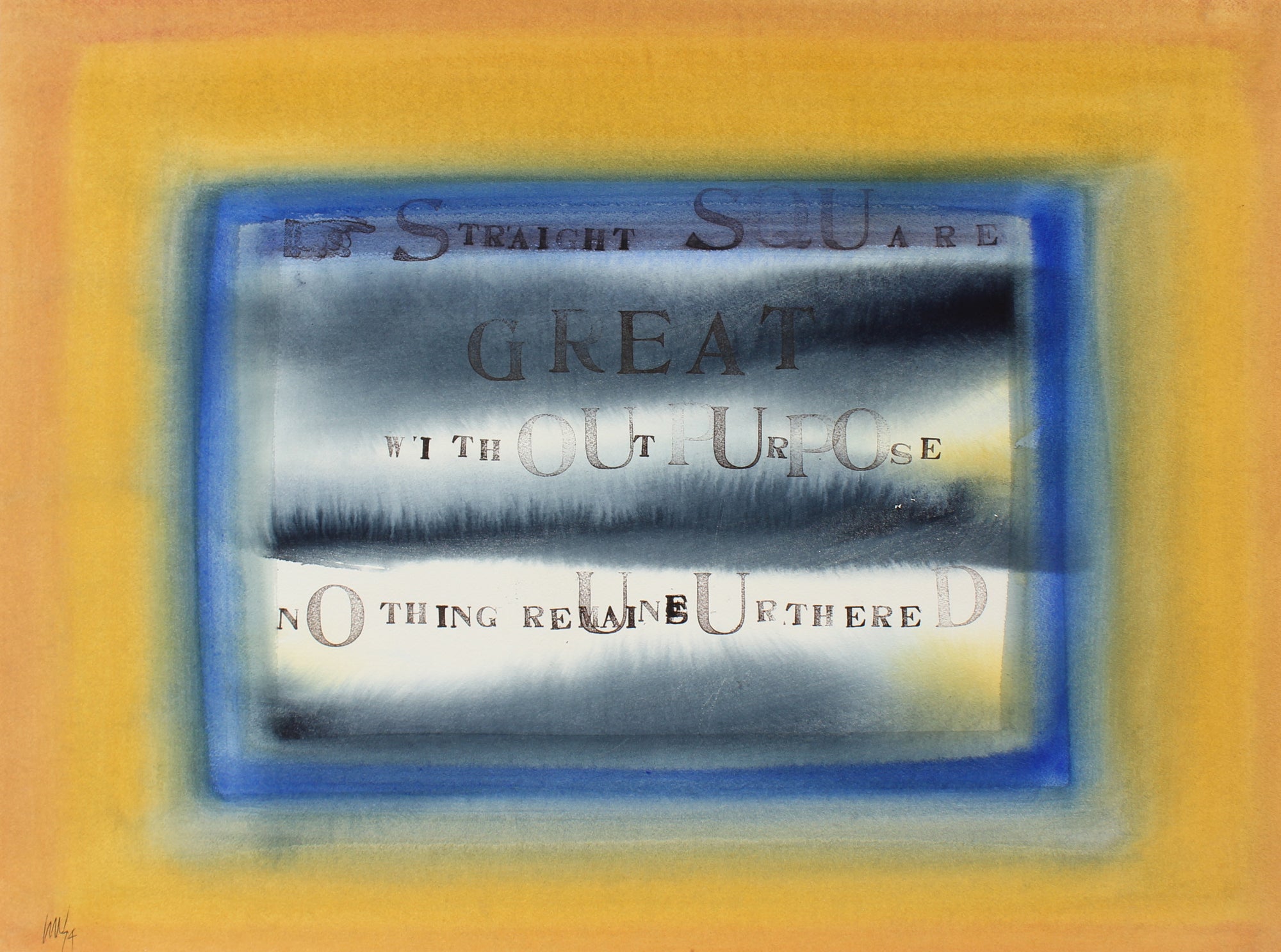 Colorful Abstracted Text <br>1974 Watercolor <br><br>#47280