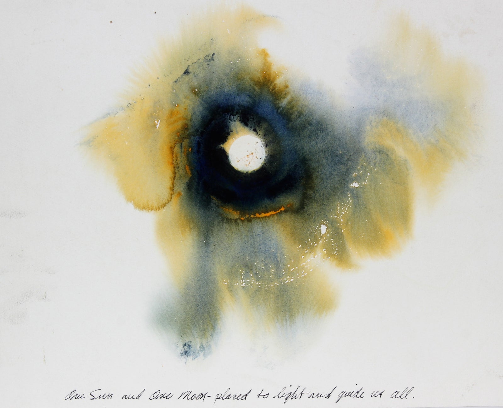 Nighttime Moon & Sky<br>Late 20th Century Watercolor<br><br>#47304