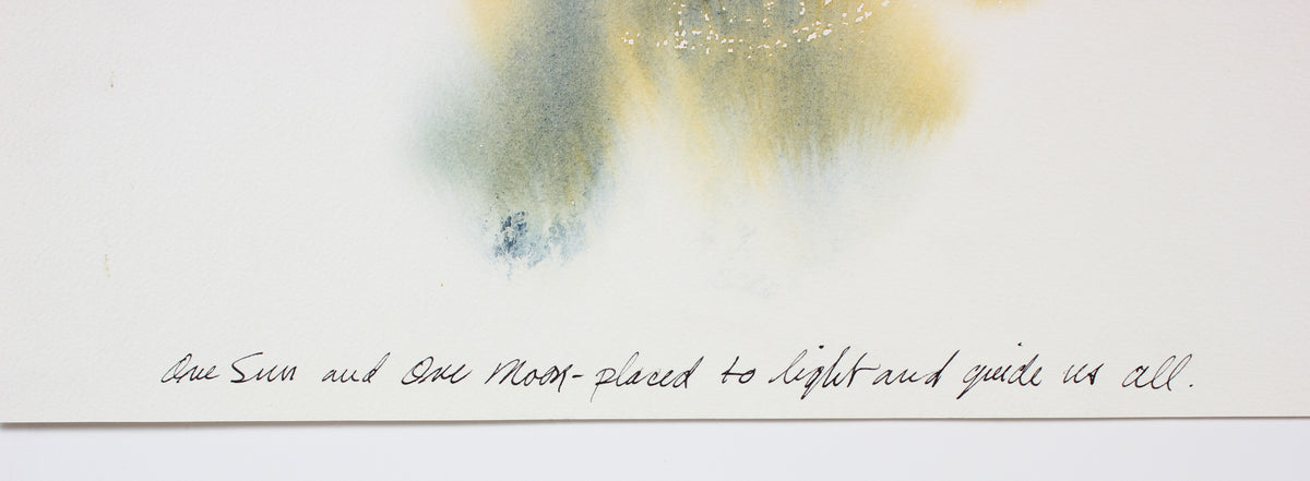 Nighttime Moon & Sky<br>Late 20th Century Watercolor<br><br>#47304