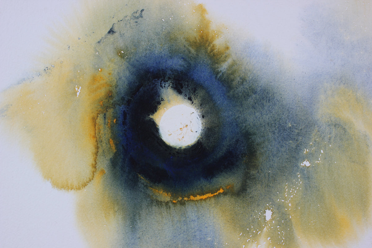 Nighttime Moon & Sky<br>Late 20th Century Watercolor<br><br>#47304